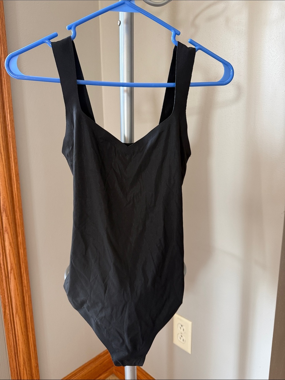 NWOT aerie Black Wide-Strap Tank Bodysuit